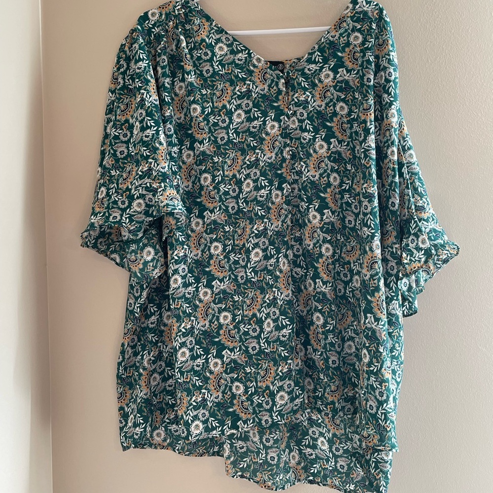 Floral Green Women's Top